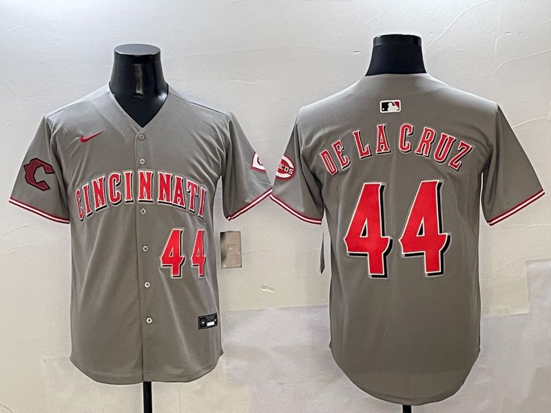 Men Cincinnati Reds #44 Delacruz Grey Game Nike 2025 MLB Jersey style 9->cincinnati reds->MLB Jersey